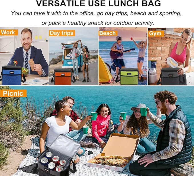 6 Can/5L Lunch Bag for Women Men Portable Lunch Box Small Cooler Bag Soft - Image 7