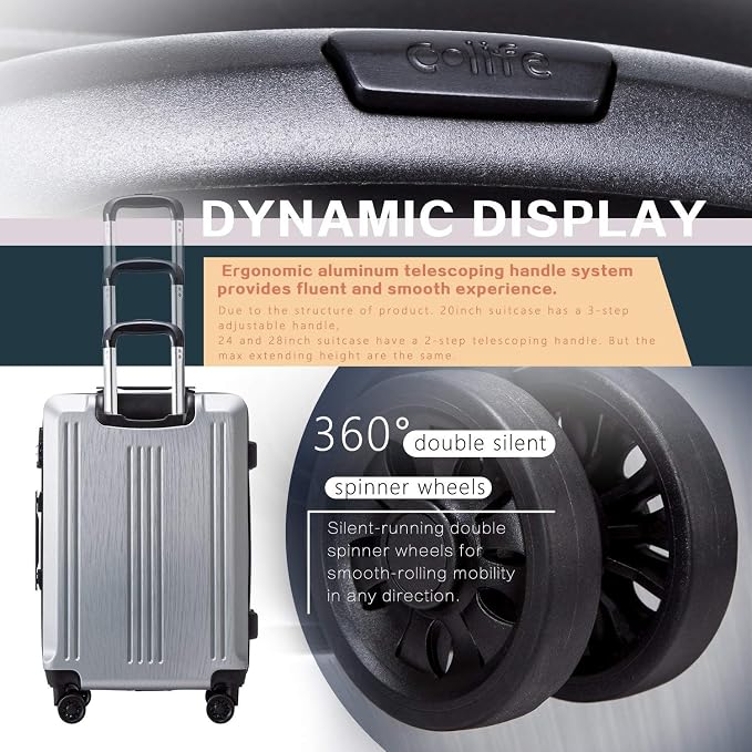 Coolife Luggage Suitcase PC+ABS - Image 4