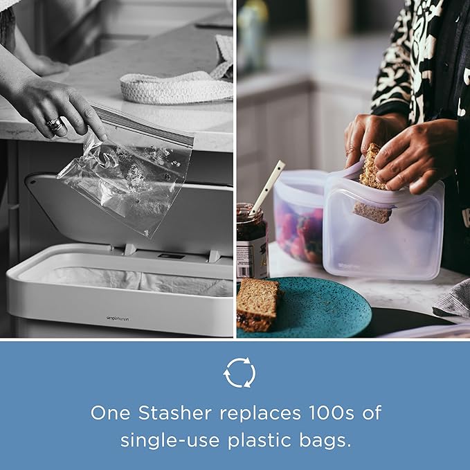 Stasher Premium Silicone Reusable Food Storage Stand-Up Mid Bag, Sous Vide - Image 8