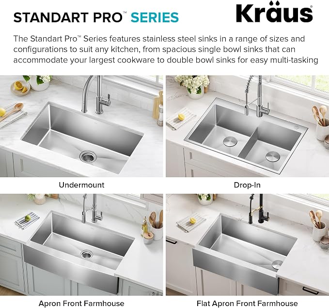 Kraus KHU111-25 Standart PRO 16 Gauge Undermount Single Bowl Stainless Steel - Image 16