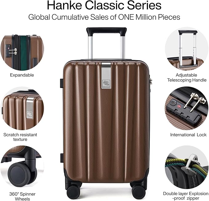 Hanke 24 Inch Expandable Checked Luggage Lightweight PC Hard Case Luggage - Image 4