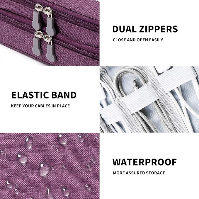 MIRLEWAIY Travel Electronics Organizer Soft Case Small Electronic Accessories - Image 6