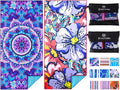 2 Pack Microfiber Oversized Lightweight Beach Towel 71"x32" XL Extra Large Thin by Qinqinamu
