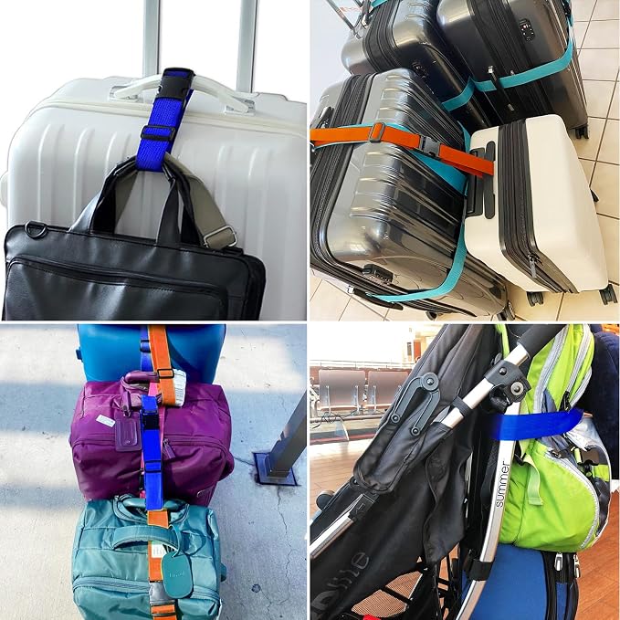 4Pack Luggage Straps Add Bag Straps to Connect Two Suitcases, Adjustable - Image 9