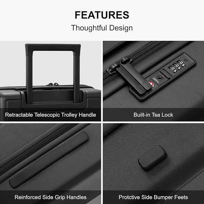 LEVEL8 Elegance Matte Luggage Set, 20 Inch Carry-on Luggage, 24&28 Large - Image 8