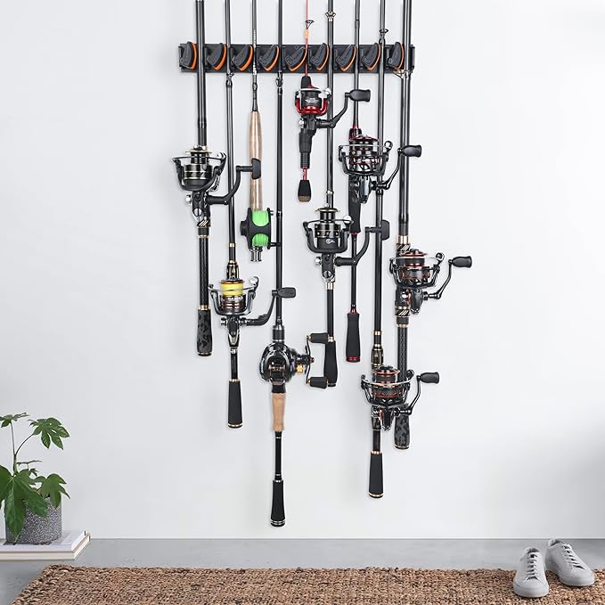 PLUSINNO V9 Vertical Fishing Rod Holders, 2 Packs Wall Mounted Fishing Pole - Image 8
