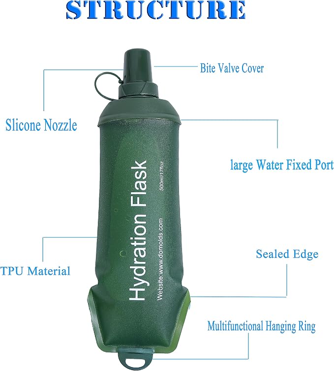 AXEN Soft Flask TPU Foldable Running Hydration Flask, Soft Collapsible Water - Image 2