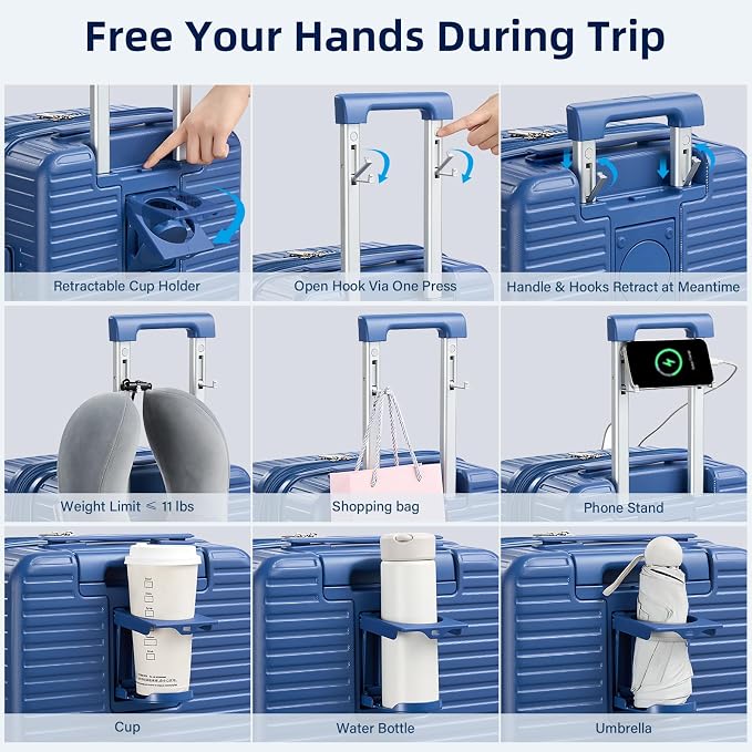 Hard Shell Suitcases 20 Inch Carry on Luggage Airline Approved, Expandable - Image 2