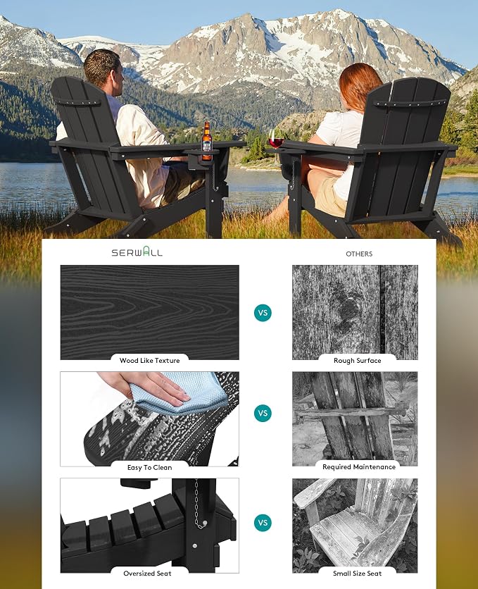 SERWALL HDPE Folding Adirondack Chair - Image 5
