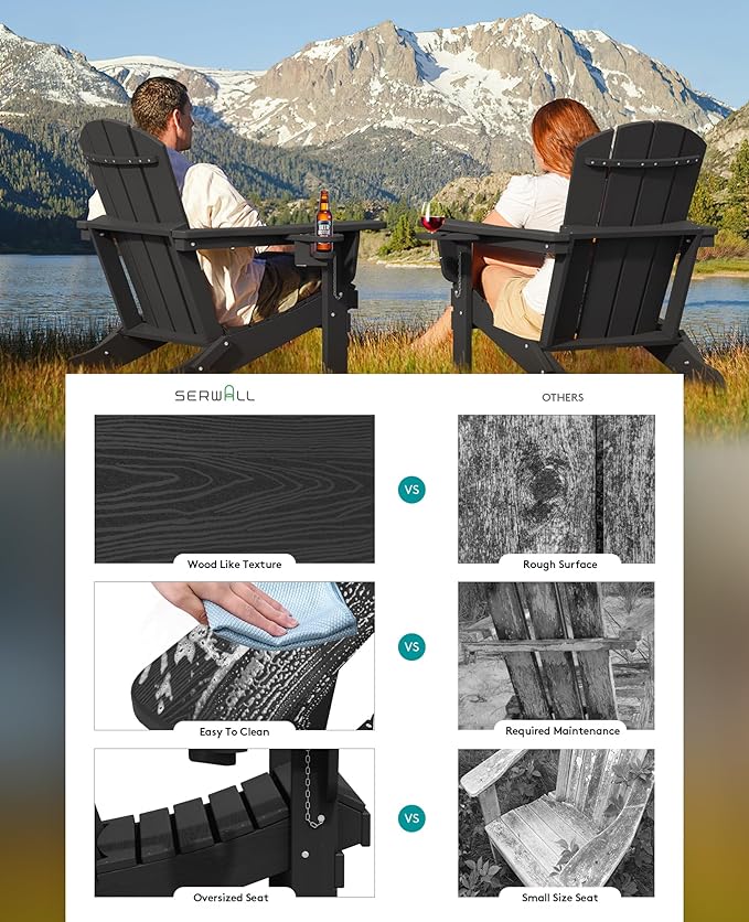 SERWALL HDPE Folding Adirondack Chair - Image 5