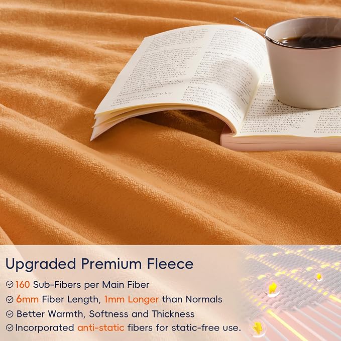 PHF Ultra Soft Fleece Blanket Twin Size, No Shed No Pilling Luxury Plush Cozy - Image 4