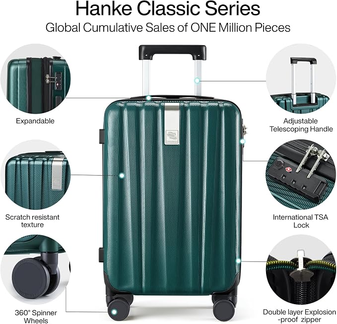 Hanke 24 Inch Expandable Checked Luggage Lightweight PC Hard Shell Luggage - Image 5