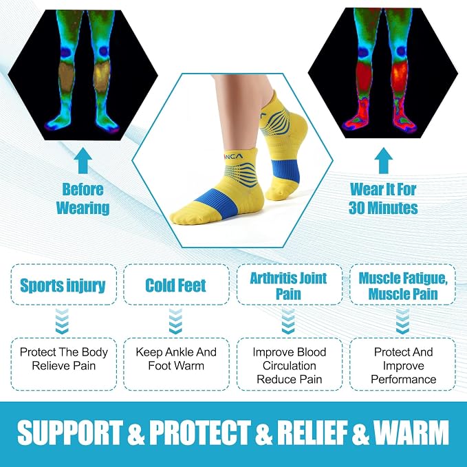 NEENCA Professional Compression Socks, Medical Athletic Ankle Socks - Image 4