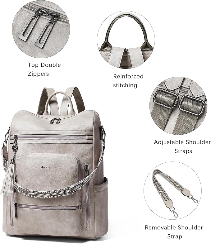 Shrrie Vegan Leather Laptop Backpack - Image 6