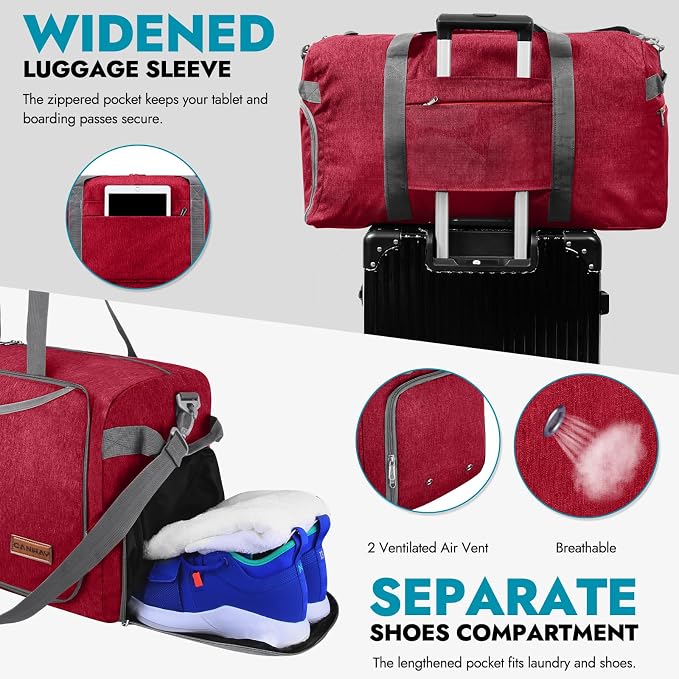 Canway 115L Travel Duffel Bag, Foldable Weekender Bag - Image 7