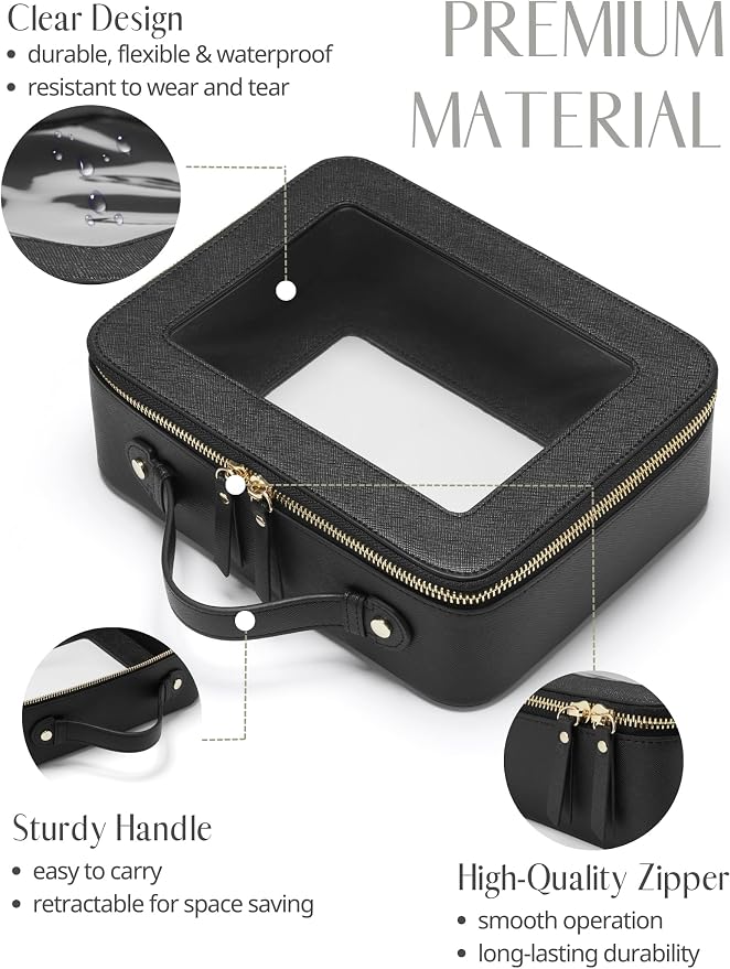 Popvibe Clear Makeup Bag Travel Cosmetic Case Transparent Toiletry Bag - Image 2