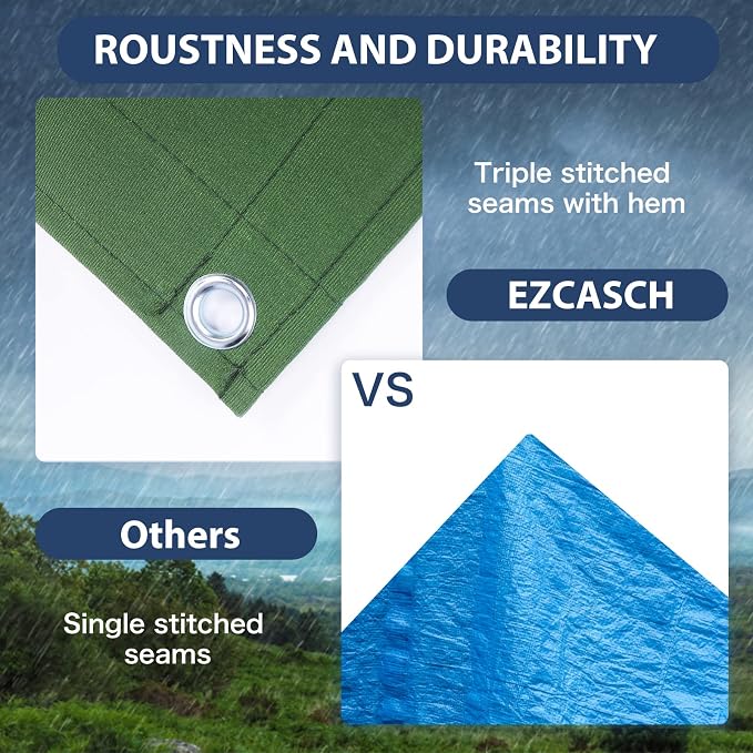 10’x10’ Canvas Tarps Heavy Duty Waterproof Tarpaulins - Image 3