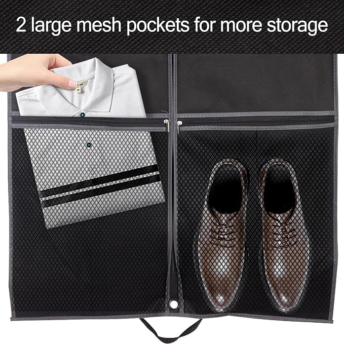 3 Pack 43" Garment Bags for Travel and Storage, Suit and Dress Bags - Image 6
