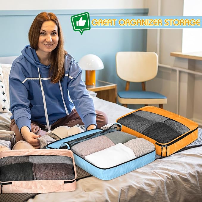5 Pcs Packing Cubes for Suitcase Large Travel Cubes Carry on Luggage Organizer - Image 6
