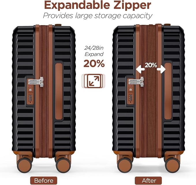 SHOWKOO Luggage Sets 3 Piece Hardside Expandable Suitcase - Image 6