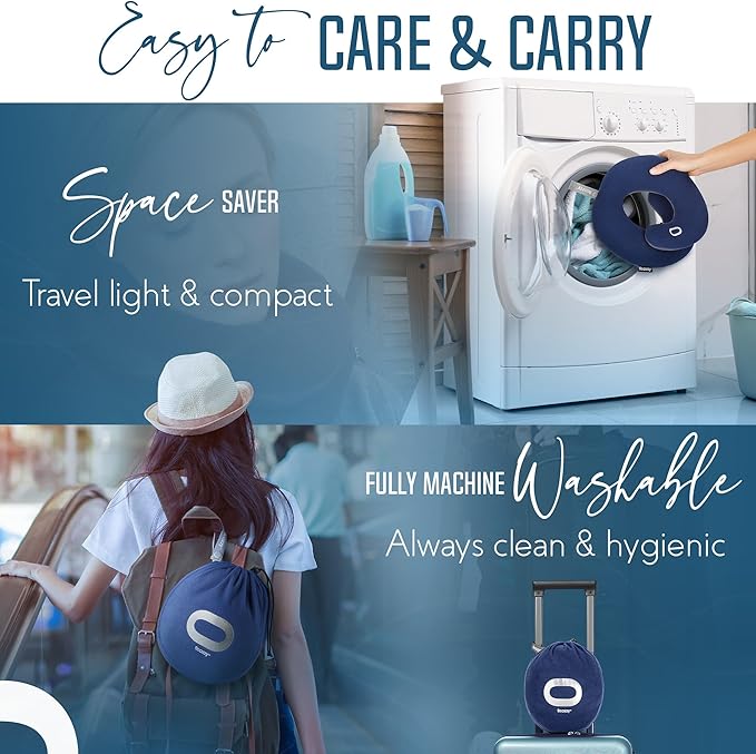 BCOZZY Travel Neck Pillow for Airplane– Patented Double Support for Head - Image 6