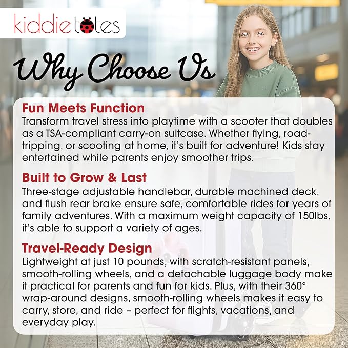 KIDDIETOTES Detachable 4-in-1 Scooter Luggage - Image 8