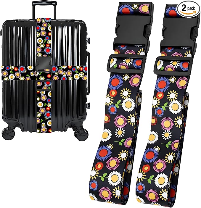 Sunflowers Luggage Straps for Suitcases, Adjustable Luggage Travel Belt to Keep by Unknown