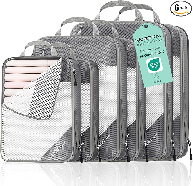 6 Set Compression Packing Cubes by NICOSHOW