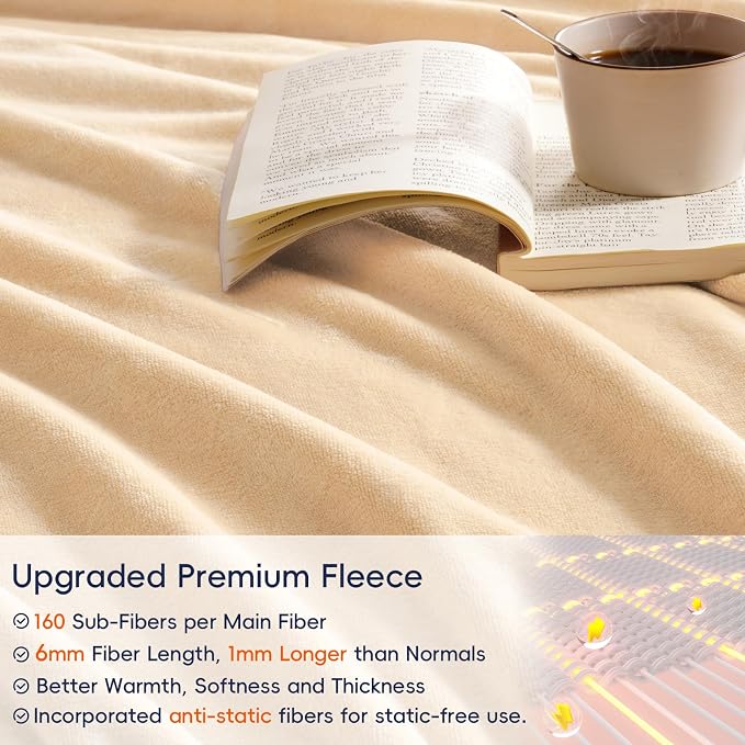 PHF Ultra Soft Fleece Blanket Queen Size, No Shed No Pilling Luxury Plush Cozy - Image 4