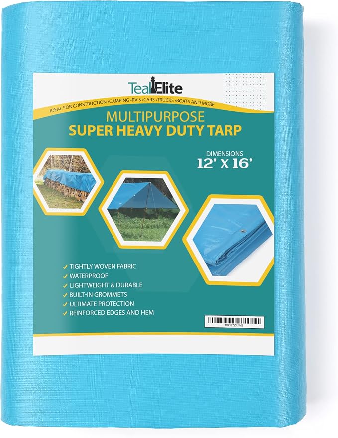 Tarps Heavy Duty Waterproof 12x16-12 mil Thick Camping Tent - Image 7
