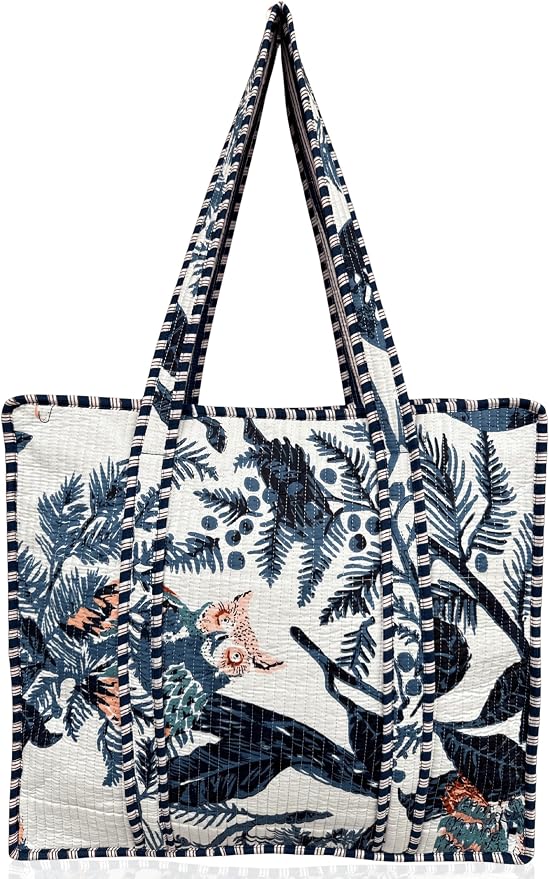 Cotton Quilted Tote Bag for Women – Large Beach & Travel Tote by ThirdEyeExport