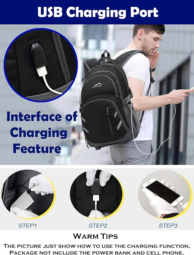ProEtrade Backpack Bookbag for College Laptop Travel, Fit Laptop Up to 15.6 inch - Image 4