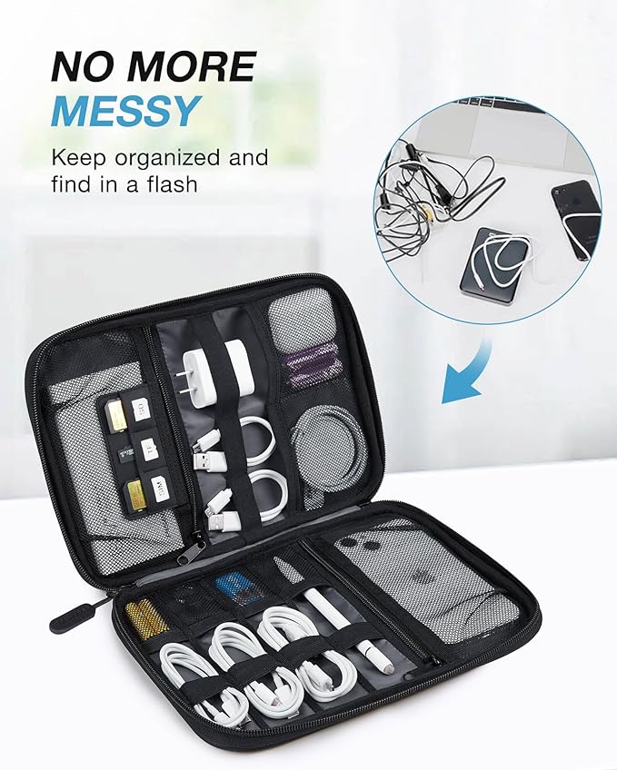 BAGSMART Electronics Travel Organizer Case, Tech Accessories Cord Storage Bag - Image 2
