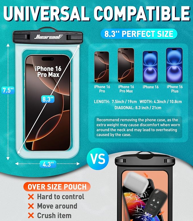 Hiearcool Waterproof Phone Pouch, Water Proof Phone Case - Image 2