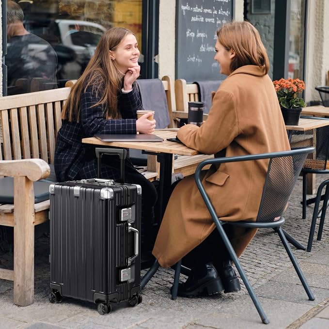 Krute Aluminum Frame Carry On Luggage 20 Inch Zipperless Luggages USB Charger - Image 8