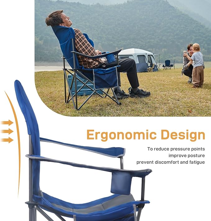 EVER ADVANCED Camping Chairs, Lawn Chairs Outdoor Sports Chairs, Folding Chair - Image 5