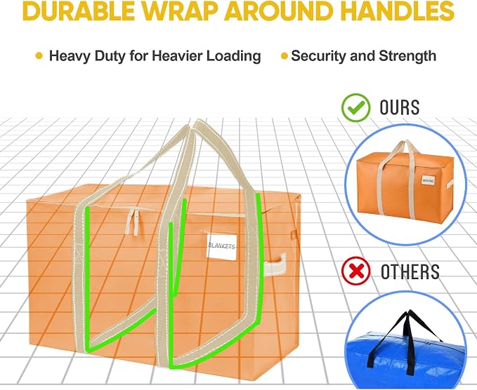 VENO 8 Pack Moving Bags, Heavy Duty, Moving Boxes Alternative, Packing Storage - Image 5