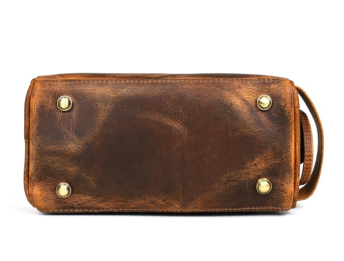 10" Premium Leather Toiletry Travel Pouch - Image 5