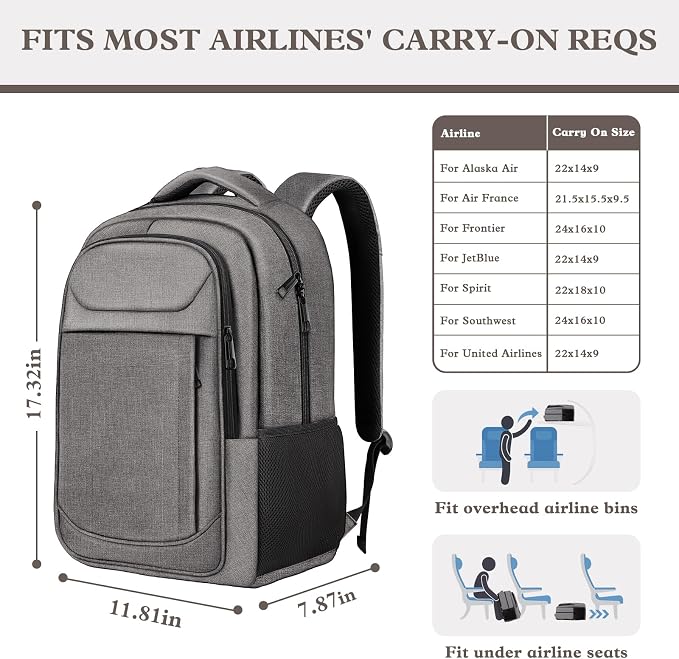 Business Laptop Backpack, 15.6 Inch Travel Laptop Bag, Water Resistant Durble - Image 2