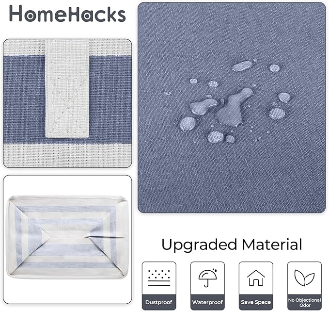 HomeHacks 2 Pack Large Laundry Baskets, Waterproof, Freestanding Laundry Hampers - Image 5