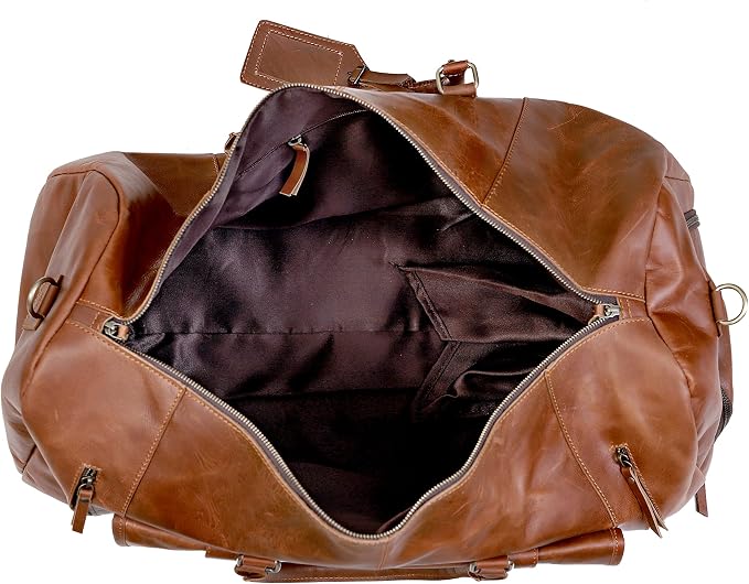 20 Inch Leather Duffle Bag Handmade Rustic Overnight Weekend Bag - Image 4