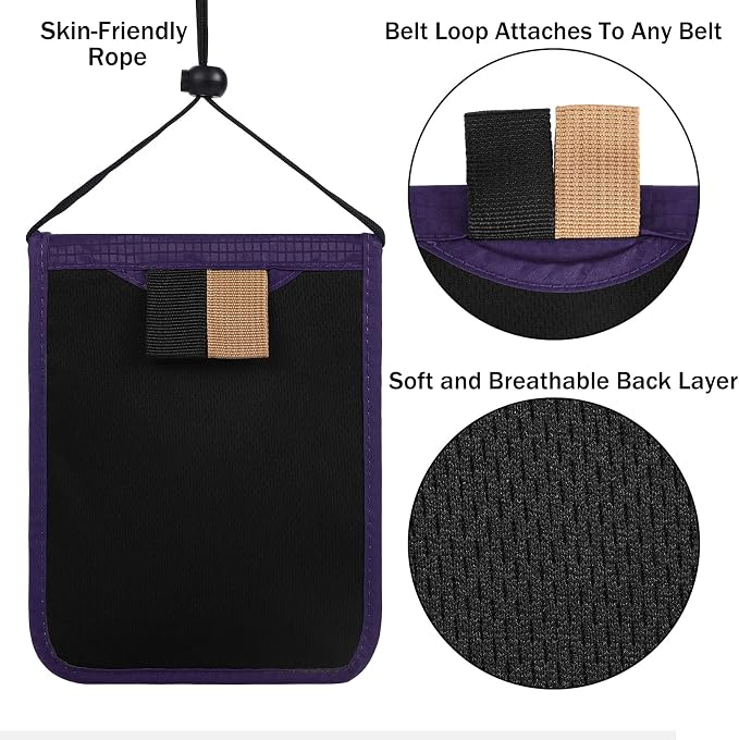 Travel Pouch Neck Wallet Family Passport Holder Organizer Case - Image 6