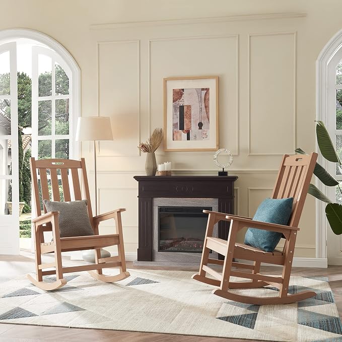 Psilvam Oversized Outdoor Rocking Chair, - Image 7