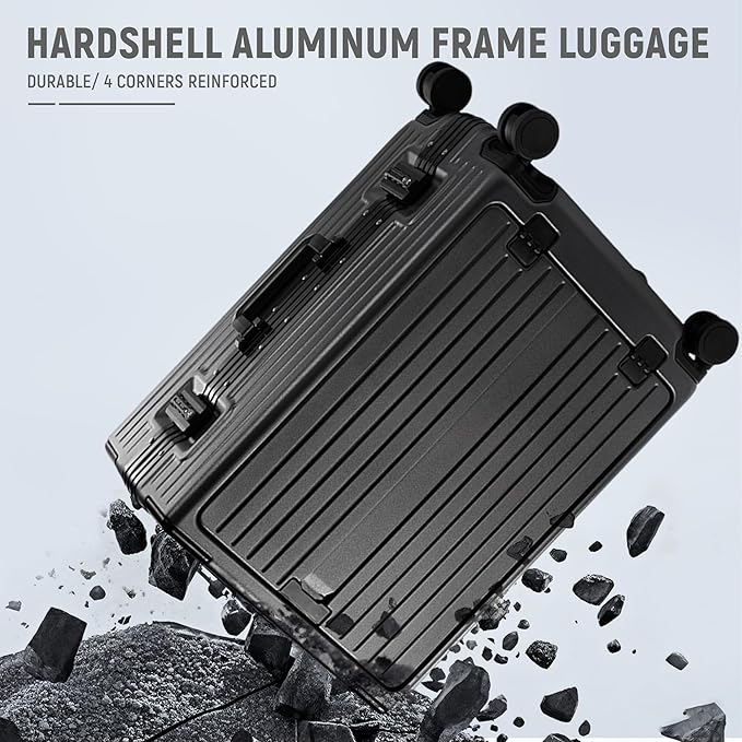 UrbanExplorer 24 Inch Check-In Aluminum Frame Luggage, ABS+PC Hard Shell - Image 8