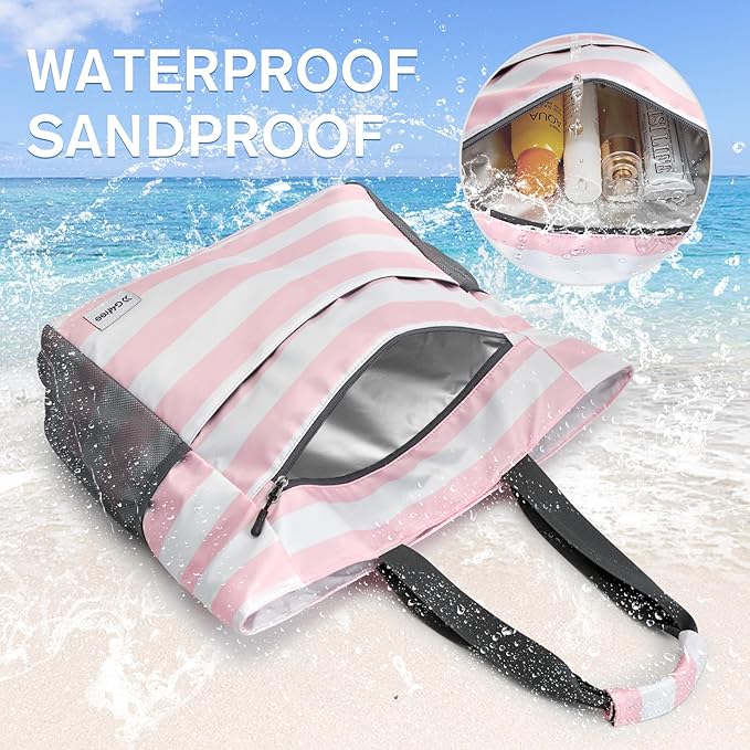 G4Free Beach Bag, Waterproof Sandproof Beach Tote Bag, Large Capacity Foldable - Image 3
