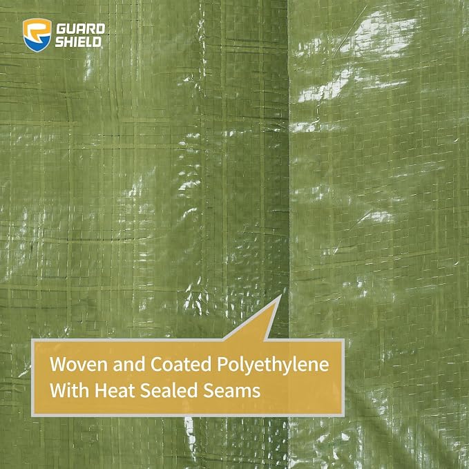 GUARD SHIELD Tarp Green 10x10 Feet Multi Purpose Waterproof Poly Tarp Cover 5mil - Image 5