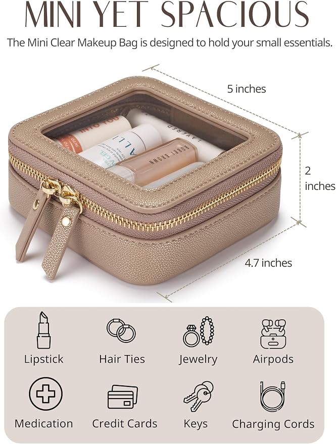Popvibe Clear Makeup Bag Travel Cosmetic Case Transparent Toiletry Bag - Image 4