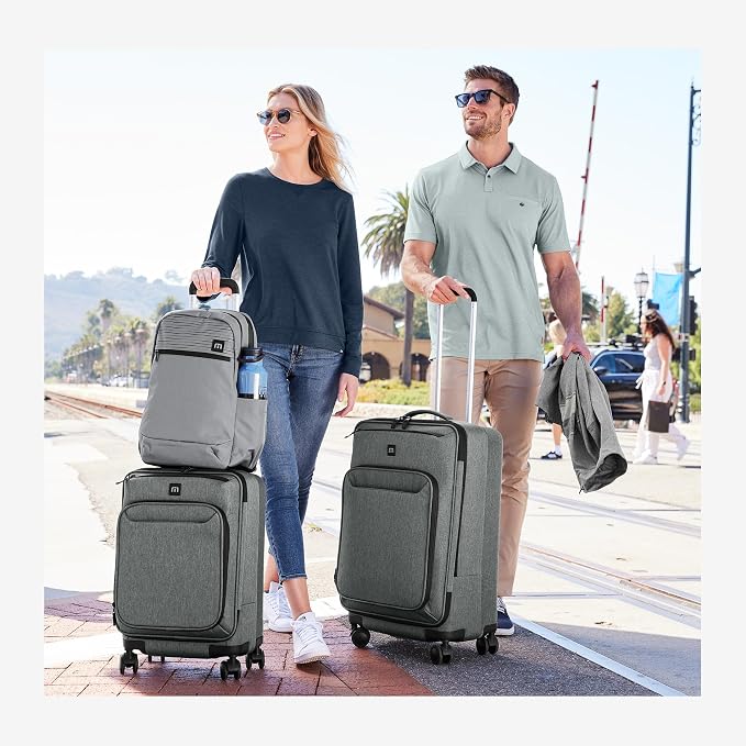 TravisMathew Quad Carry-On Spinner TMB400, Graphite Heather - Image 6