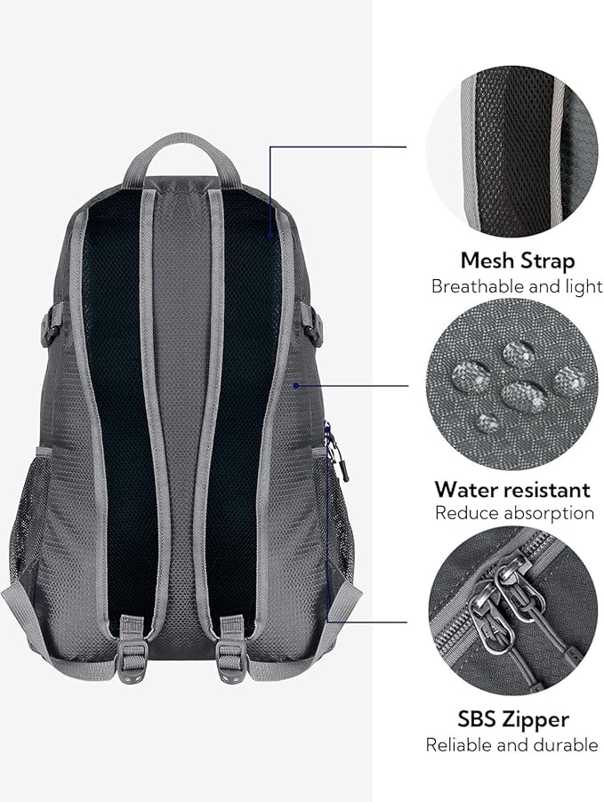 WATERFLY Small Lightweight Packable Backpack: 20l Ultra Light Foldable Travel - Image 5