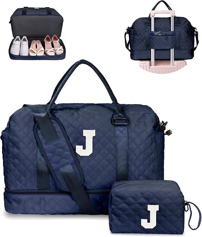Gifts for 7 8 9 10 11 12 13 14 15 16 Year Old Girls-Initial Duffle Bag by Vogewood